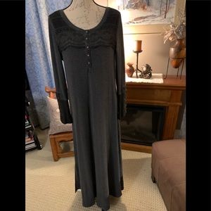 Soft Surroundings Boho Gray Maxi Dress Sz M